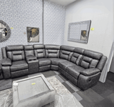 Nova Grey Electric Leather Corner Recliner